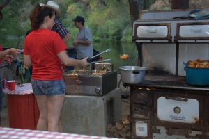 Saturday night cookout at Roaring Camp