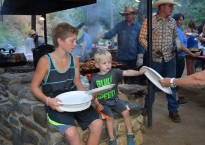 Saturday night cookout at Roaring Camp