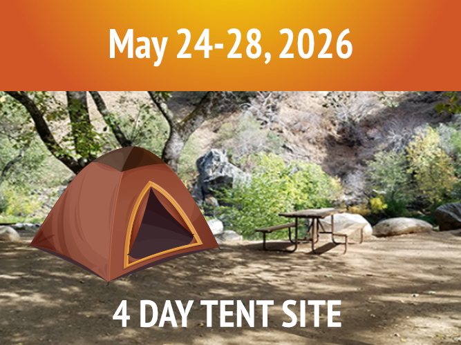4 Day Tent Site || May 24 - 28, 2026