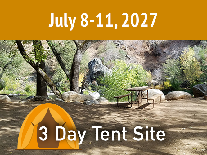3 Day Tent Package  ||  July 8-11, 2027